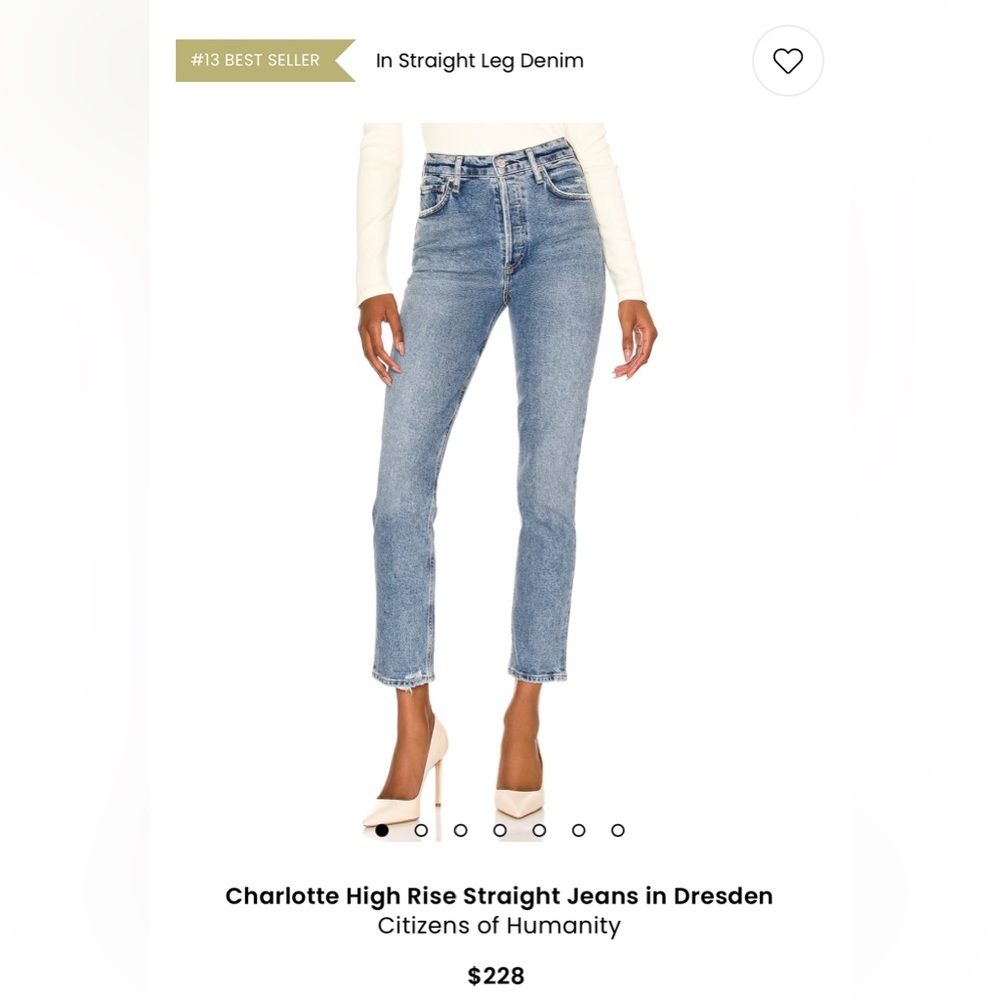 Charlotte High Rise Straight Jeans
Citizens of Humanity

Color: Dresden
Size: 29